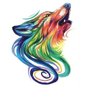 Watercolor Wolf Tattoo