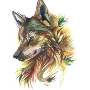 Watercolor Wolf Tattoos