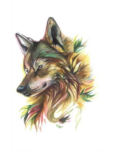 Watercolor Wolf Tattoos