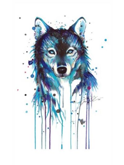 Watercolor Wolf Tattoo