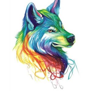 Watercolor Wolf Tattoo