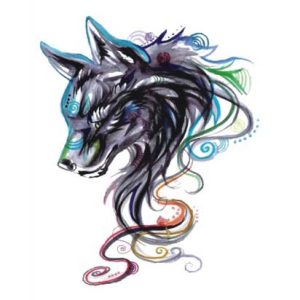 Watercolor Wolf Tattoo