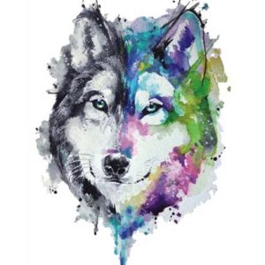 Watercolor Wolf Tattoo