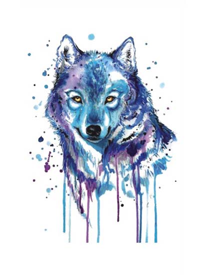 Watercolor Wolf Tattoo