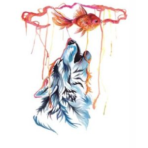 Watercolor Wolf Tattoo