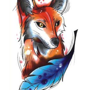 Watercolor Leaf Fox