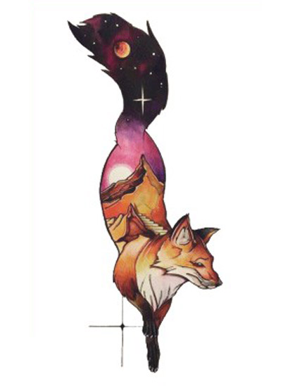 Fox Tattoo Sticker