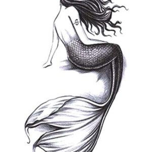 Grey Mermaid Tattoo