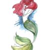 Watercolor Red Hair Mermaid