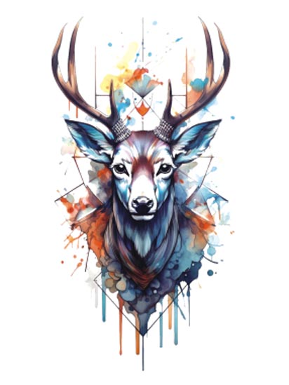 Watercolor Deer Tattoo