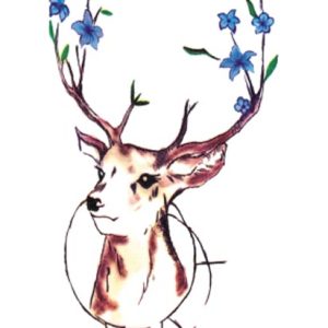 Blue Flower Deer