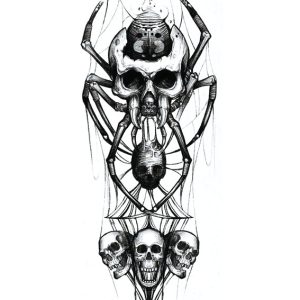 Skull Spider Temporary Tattoo