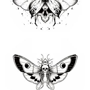 Butterfly Skull Temporary Tattoo