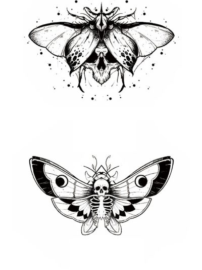 Butterfly Skull Temporary Tattoo