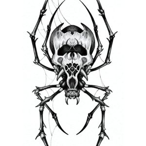 Skeleton Armored Spider Temporary Tattoo