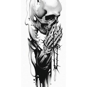 Confession Skull Temporary Tattoo