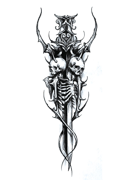 Demon Sword Temporary Tattoo