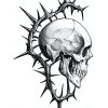 Thorn Skull Temporary Tattoo