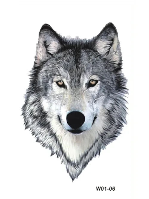 Grey Wolf Temporary Tattoo