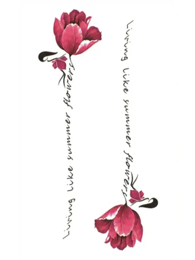 Letter Flower Temporary Tattoo