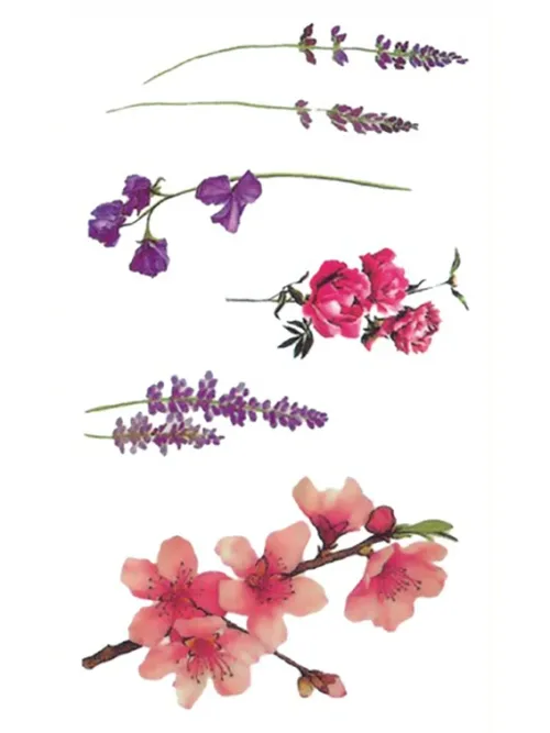 Rose Flowers Fake Tattoo Sticker