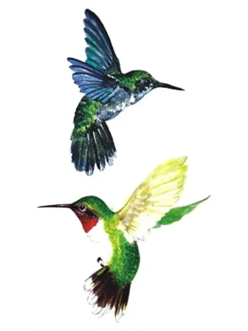 Hummingbirds Fake Tattoo