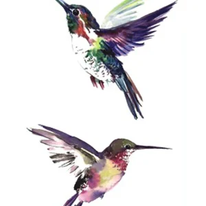 Grape Purple Hummingbird Tattoo
