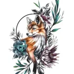 Floral Fox Tattoo