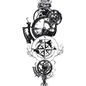 Ship Compass Temporary Tattoo