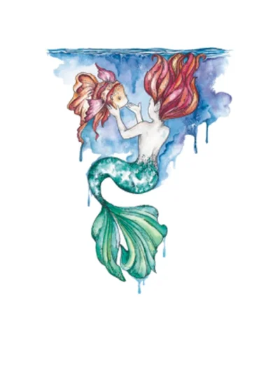 Watercolor Mermaid Tattoo