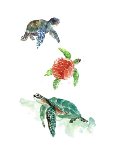 Green Turtle Temporary Tattoo