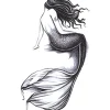 Grey Mermaid Tattoo