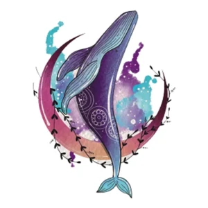 Moon Whale Tattoo