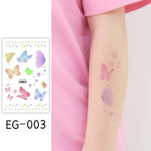 Glitter Butterfly Stars Tattoo